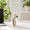 Smalmundet Vase Stribet Keramisk Blomsterkrukke, Moderne Dekorativ til Friske eller Tørrede Nem at Rengøre Blomster, Holder Beholder Stue Bord Midterstykke