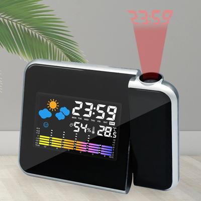 LED Rotating Projection Color Screen Digital Projection Electronic Clock Color Display Alarm Clock Home Desktop Decoration Clock
