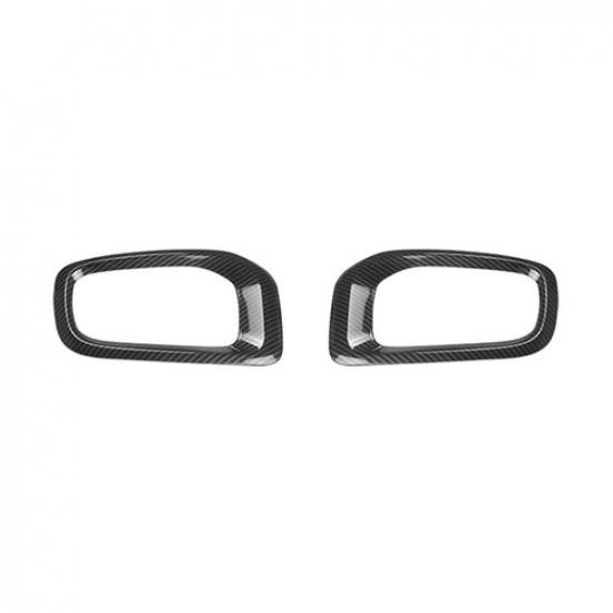Front Fog Light Lamp Frame Trim Decor Cover for Jeep Renegade 16-18 Carbon Fiber