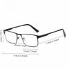 Men Square Metal Large Frame Spring Leg Myopia Glasses Classic Blue Light Blocking Elderly Protection Eyeglasses