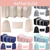 Solid Color 7pcs Travel Storage Bag Set Largecapacity Clothes Toiletries Bags