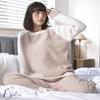 Aunii Long Sleeve Fluffy Pajama Perfect for Fall and Pullover and Perfect for Relaxing at Casual Solid Marshmallow Pastel 02110005 Women's Set,