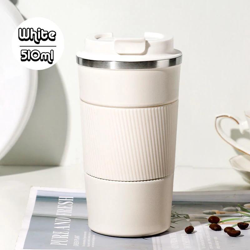 

510 мл 304 нержавеющая сталь вакуумная изоляция портативная кофейная чашка уличный термос чашка герметичная теплоизоляция передвижная кружка для воды 380ml белый