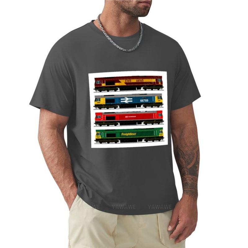 Summer Unisex TShirt Brand Top Class 66 Locomotives TShirt Vintage T Shirt Kawaii Clothes Unisexs Clothing