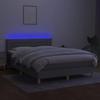 Sommier à lattes avec matelas - 140x200 cm - Gris clair - LED colorée - 2 places