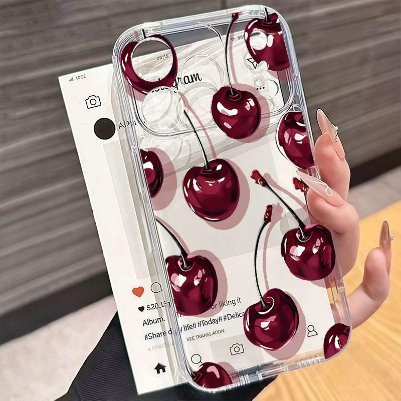 Erdbeer-Blumen-Hülle für Samsung S26 Plus S25 S24 S23 S22 Ultra A57 A17 A07 A56 5G A36 A26 A16 A55 A54 A53 Stoßfeste TPU-Hülle