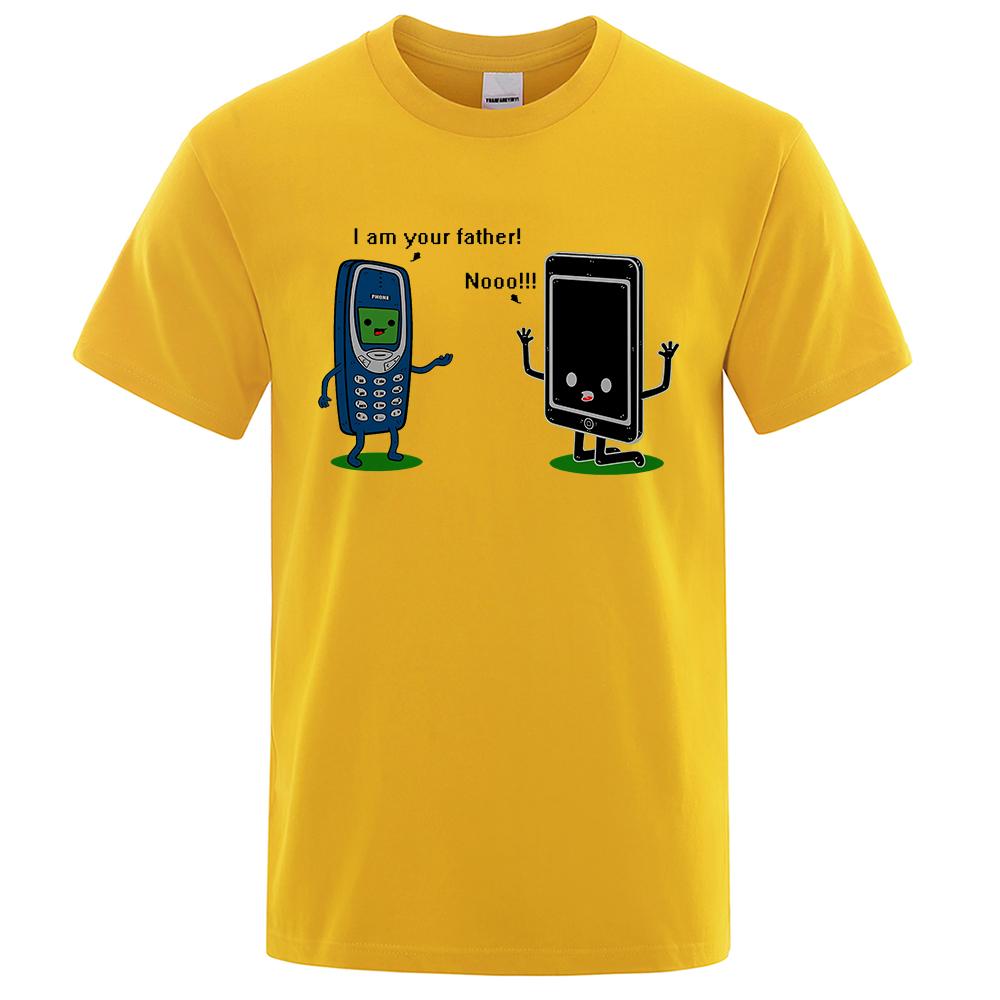 I'm your father Funny phone T-Shirts Men Fashion Casual Short Sleeve Crewneck Breathable Tops Cotton Summer Tee Clothing Men's