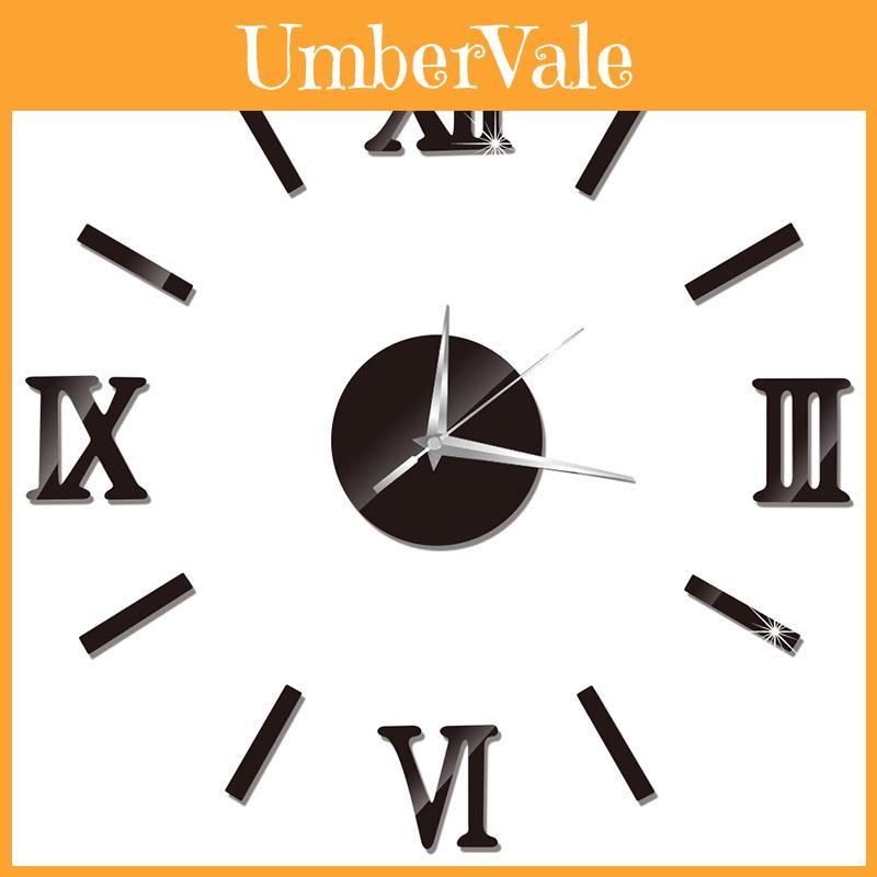 Diy Wall Clock Watch Home Modern Decoration 3d Crystal Mirror Art Decals Sticker