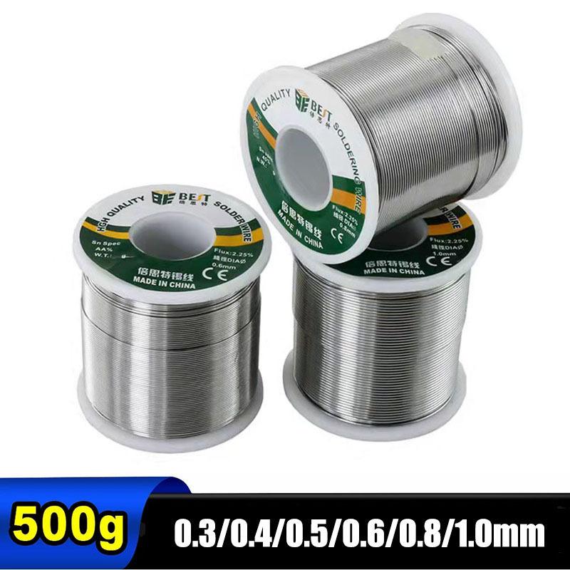 BESTES 500g/100g 0,3/0,4/0,5/0,6/0,8/1,0mm Hochreiner Lötdraht Mit Flussmittelkern, Geeignet für Verschiedene Elektronische Lötungen