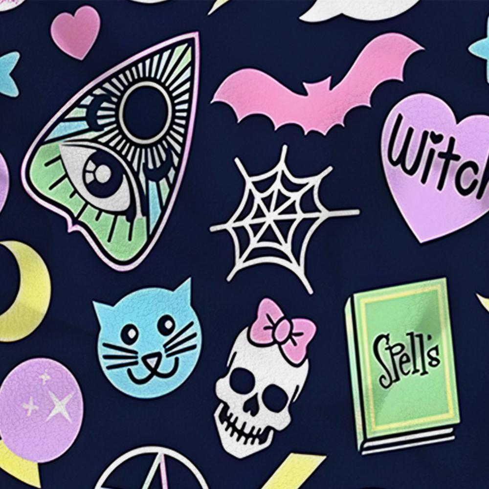 Pastel Witch Hat Soft Flannel Blanket Breathable Warm Throw for Office Car Sofa Kids Room Birthday Xmas Gift
