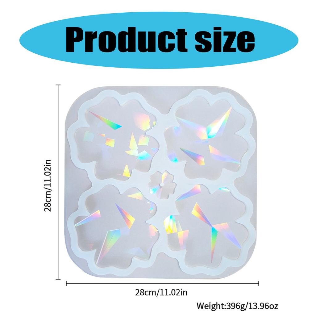 Holographical Silicone Coaster Mold for Home Decoration Rainbow Effect Flower Cup Mat Mould Gift for Crafting Lover