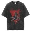 Cotton Top Titan Scout Anime Short Sleeve T-Shirt Sub-Graphic Attack Washed Summer Badge T-Shirt Men'S Retro
