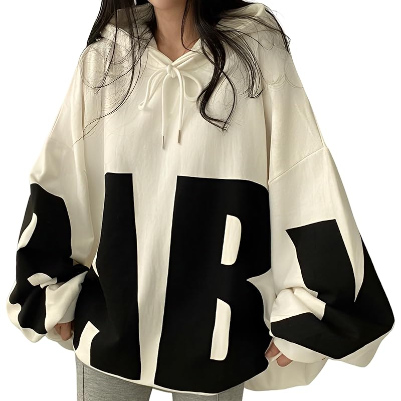 

[Air Buy] ladies Relaxing large size spring summer Thin white hoodie casual hoodie cute hood Emotional l white 5S-A08-WHL