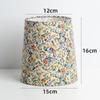 Retro Linen Fabric Floral Pattern Lampshades Pastoral Style Pleated Table Lampshade Bedroom Hotel Bedside Floor Lamp Cover