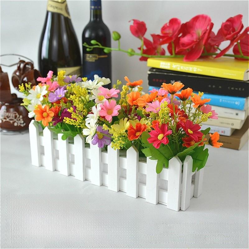 Home Living Artificial Plant Set With Wooden Fence For Wedding Decor And Photo Props