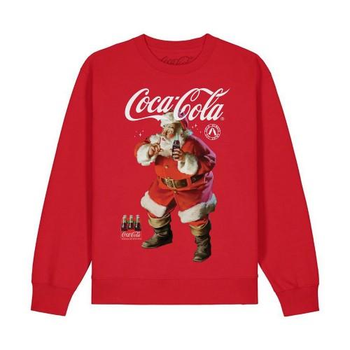 Coca-Cola Unisex Adult Quiet Santa Claus Sweatshirt S rouge