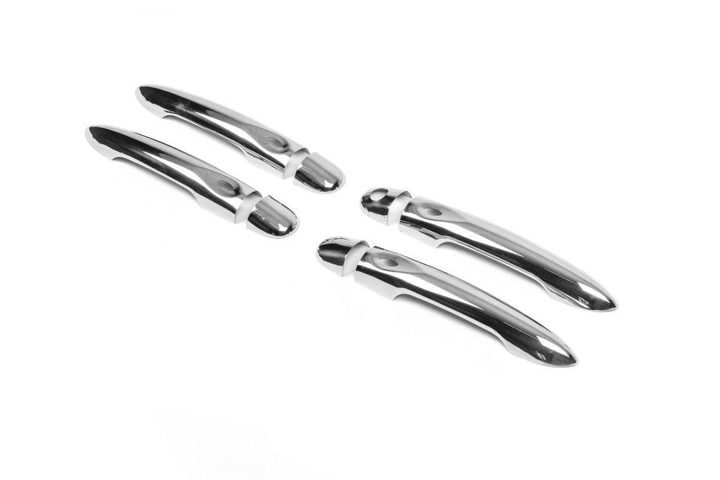 Handle Pads (4 Pcs., Stainless Steel) Without Chip, OmsaLine - Italian Stainless Steel for Renault Scenic/Grand 2009-2016