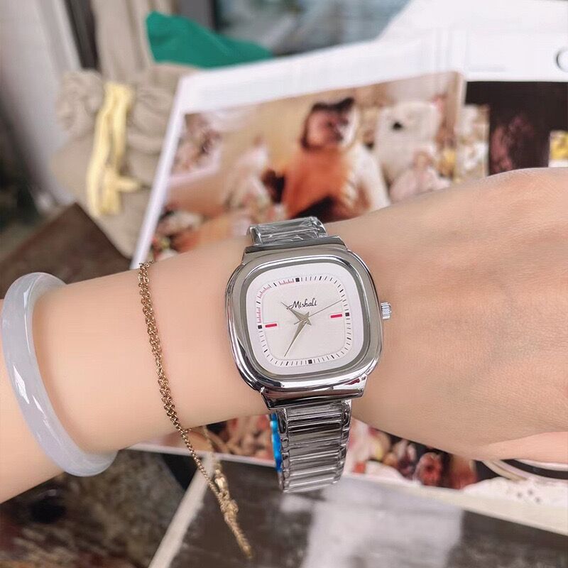 Square Steel Belt Retro Large Dial Female Simple Fashion Casual Watch Female