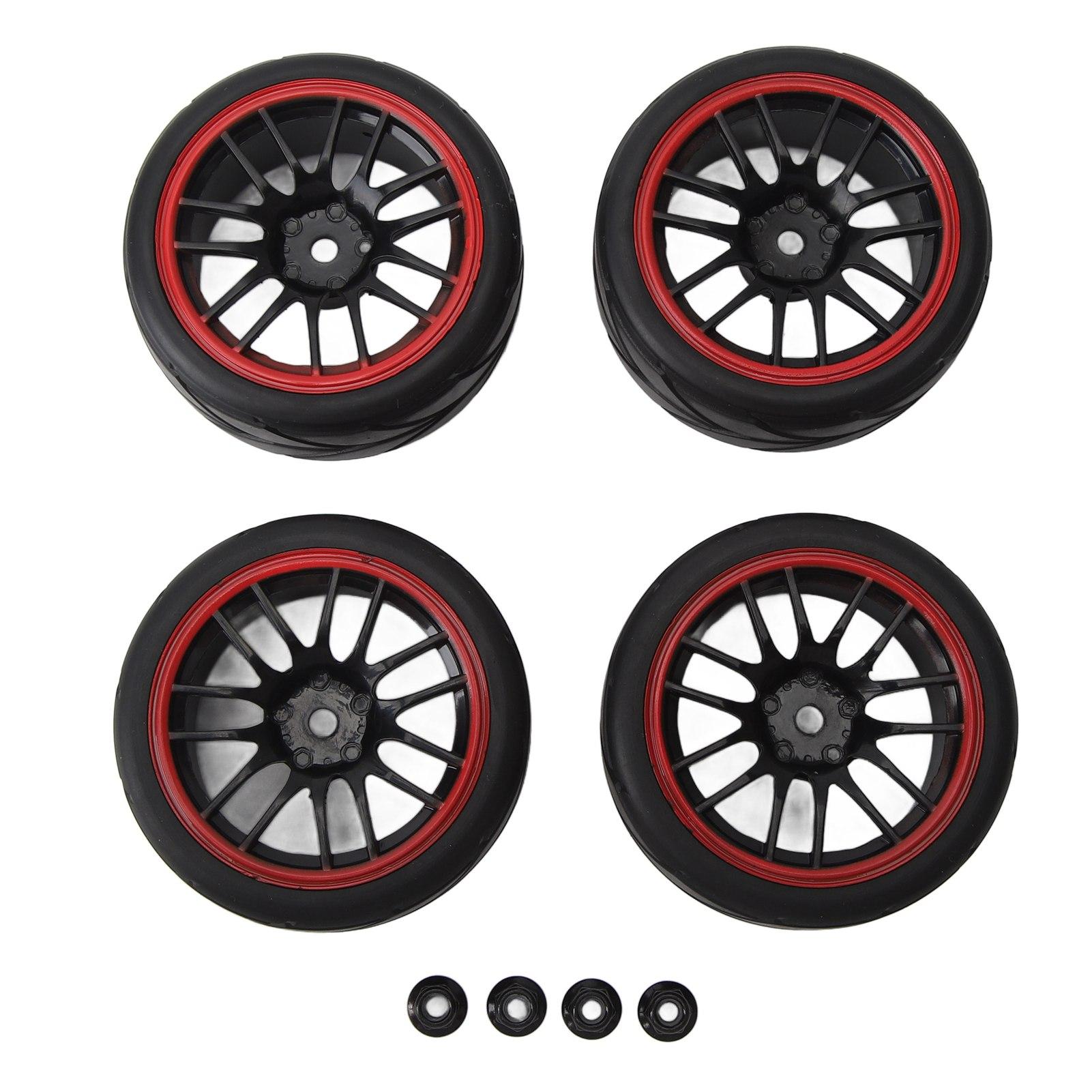 

4 Pcs 110 RC Car Tires Rubber Plastic Strong Cushioning High Wear Resistance RC Off Road Car Tyres