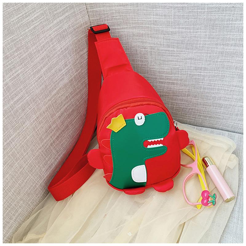 New Children’s Shoulder Bags Cute Cartoon Dinosaur Waist Bag for Boy Girl Adjustable Chest Crossbody Bags Phone Pouch