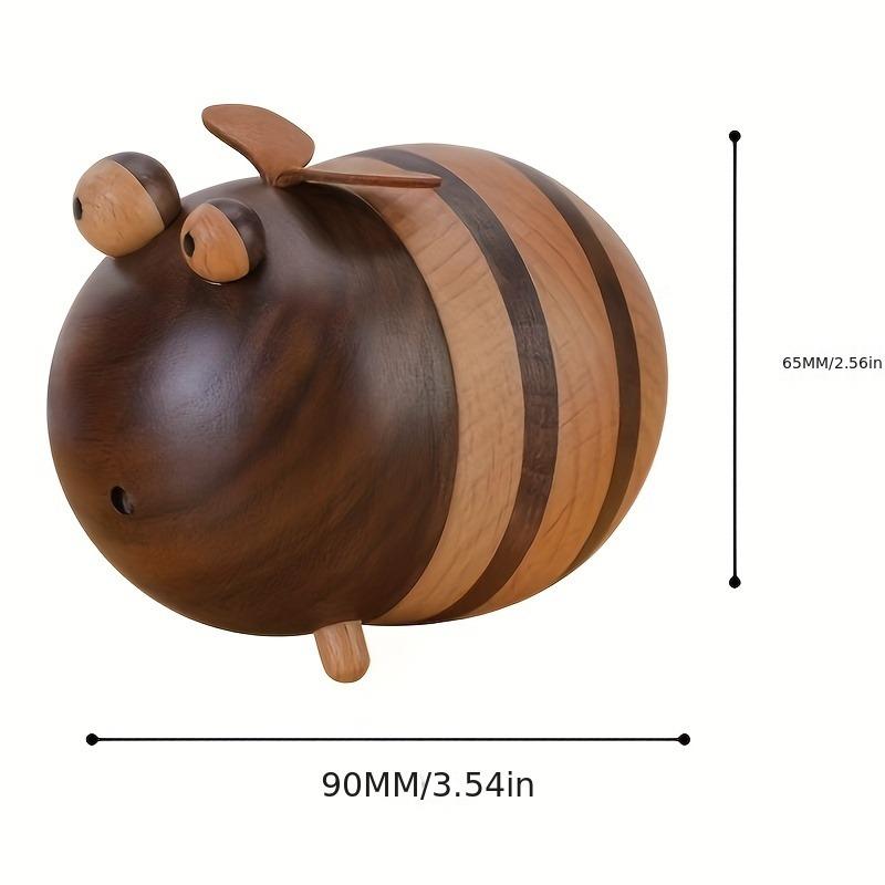 1PC bee toothpick box home desktop solid wood toothpick holder creative cute cute decorative ornament jar gift