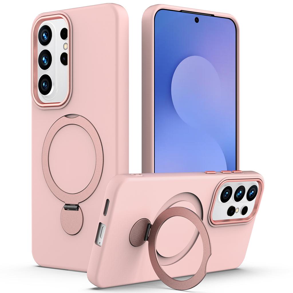 For Samsung Galaxy S26 Ultra Magnetic Case Rotating Ring Kickstand TPU + PC Back Cover