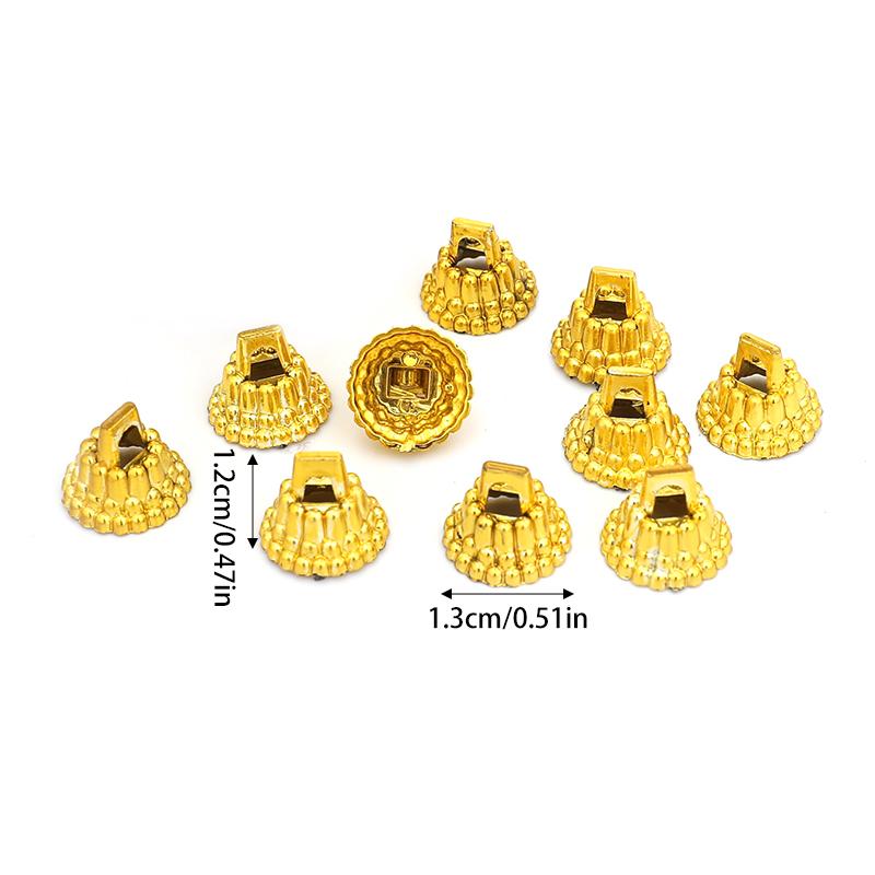 100 Stuks Gouden Zilveren Ronde Kerstornament Dopjes Met Hanger Koordjes Vervanging Plastic Topjes Voor Kerstboom Bal DIY Huisdecoratie as show yellow