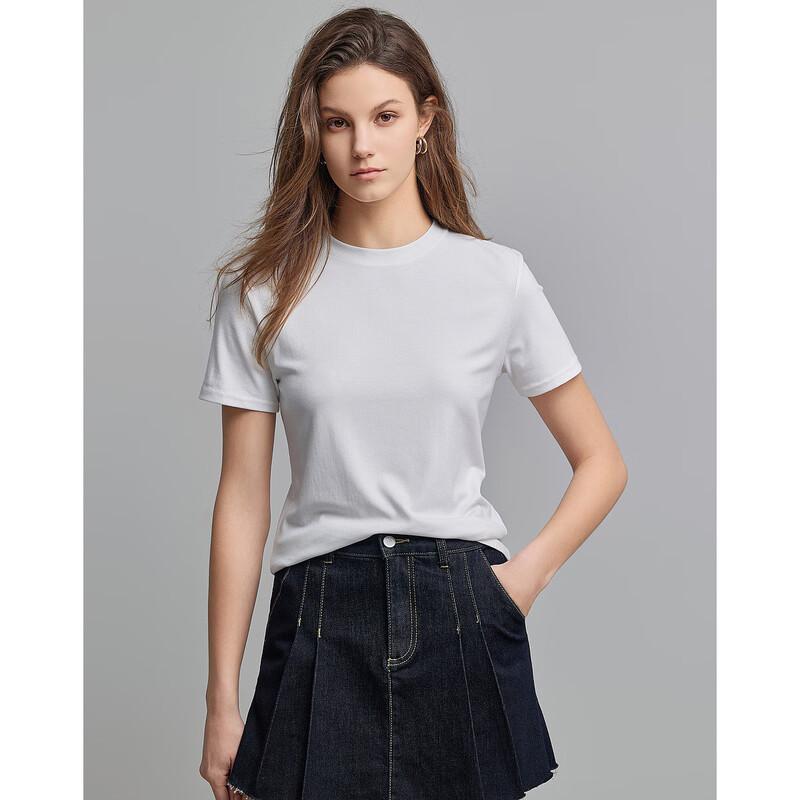 T-shirt pour femme Demana doux à col rond et manches courtes