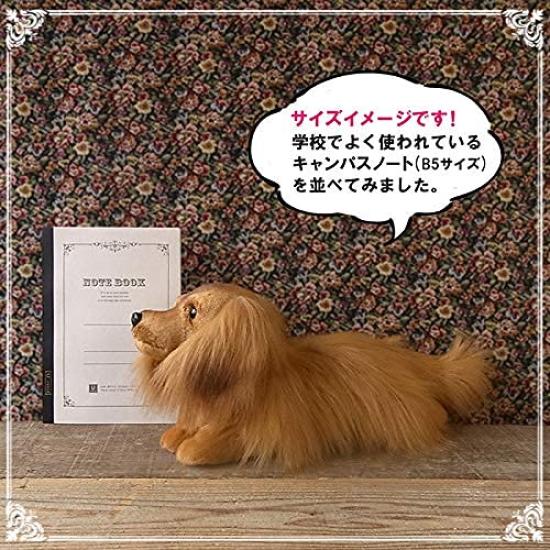 [Stuffed Realistic Dog] Nini and Kino Plush Toy Dog Realistic Lying Dog Total Length Approximately 40cm Pet (Dachshund Long Red)