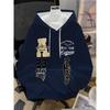 Mens Hooded Sweatshirt Soccer Print Breathable Loose Fit Casual Wear