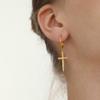Youthway Classic Crystal Cross Sword Drop Earrings For Women  Gold Plated Stainless Steel Earrings Fashion Jewelry Girls Gift