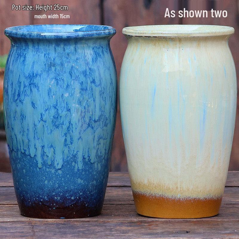 Large Handmade Coarse Pottery Ceramic Flower Pot for Outdoor Courtyard and Home, Ideal for Bougainvillea and Large Succulents