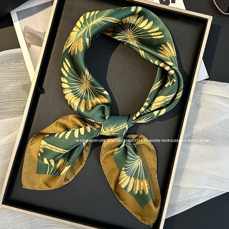 70 Square Scarf Neck Small Shawl New Fashion Silk Scarf High-end Decorative Temperament Scarf Headscarf Headband
