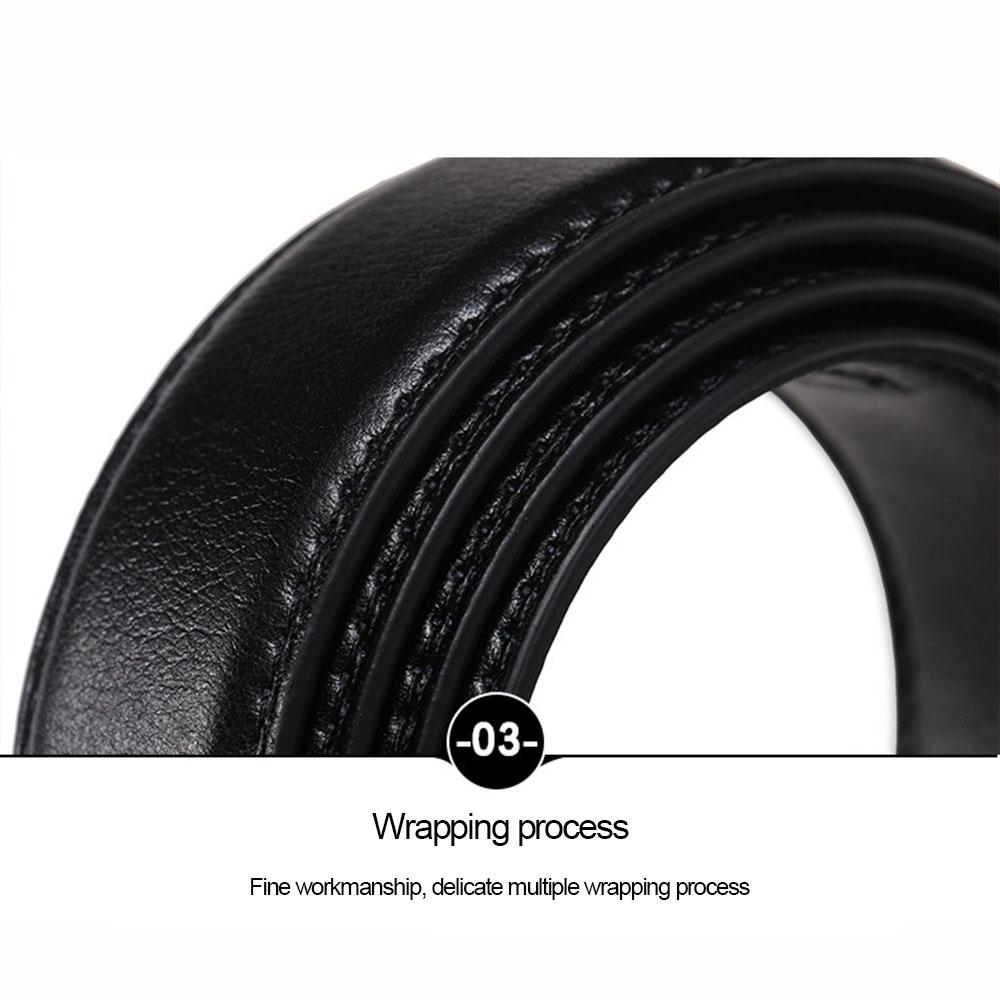 Fashion Lychee Pattern Men's Automatic Buckle Belts No Buckle Belt Men High Quality Belt Male Leather Strap Jeans 3.5cm Belts