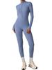Zipper Style Nude Feel Long Sleeve Yoga & Running Bodysuit - High Intensity, Tight Fit #8306