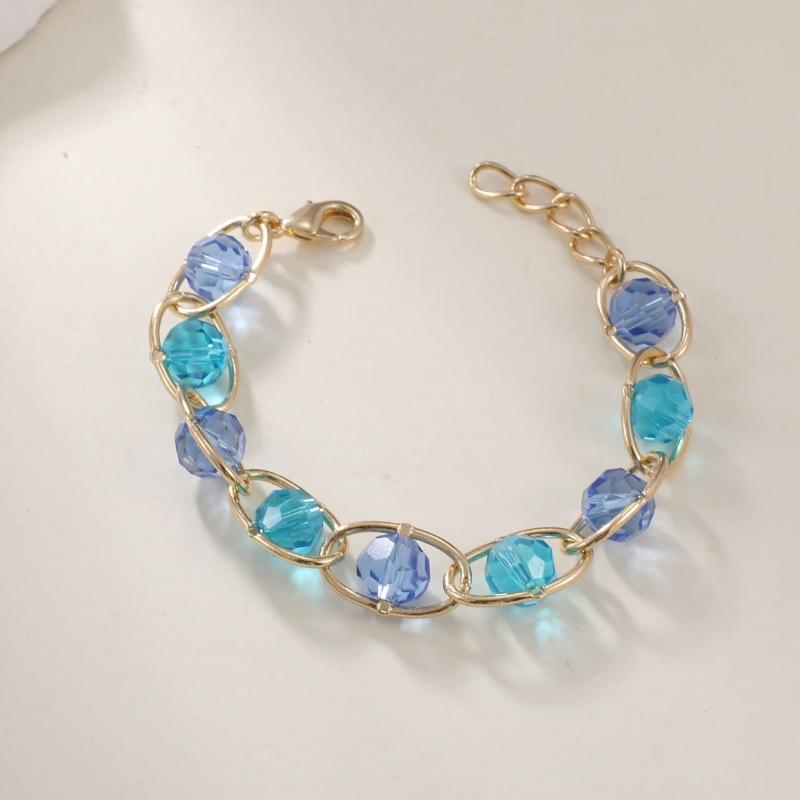 European and American jewelry fashion versatile INS wind crystal gold winding retro simple bracelet spot