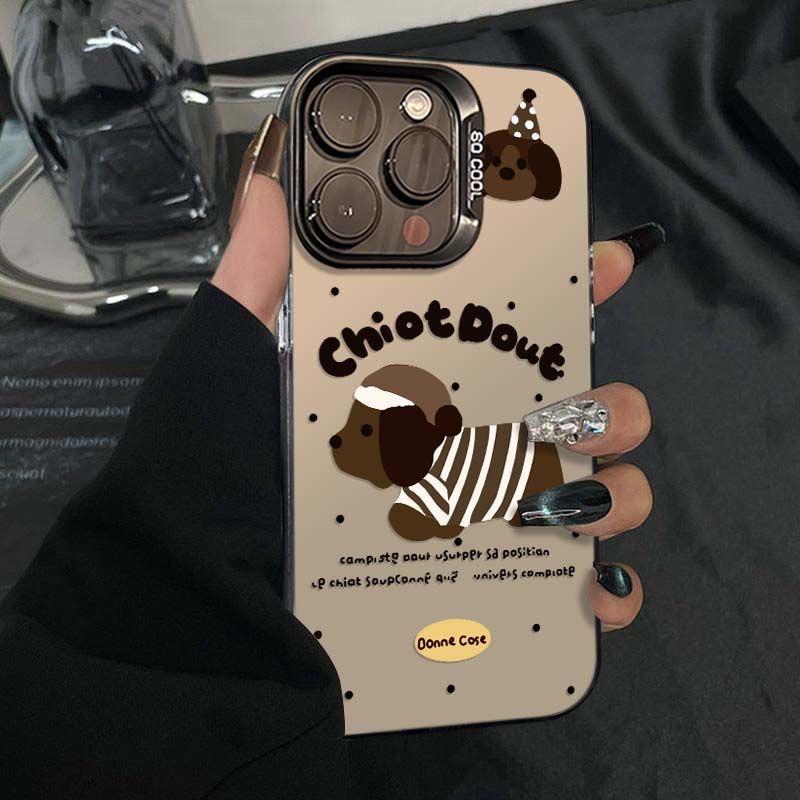 

Silver Retro Striped Protective Case for iPhone 17 Pro Max 15/13/12 iPhone 12 Pro