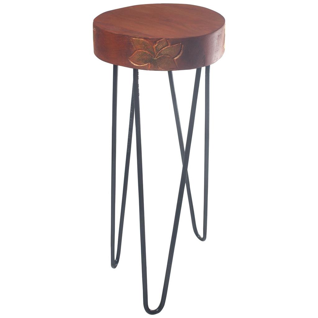 Plant Stand, Albasia Wood Terracotta and Black