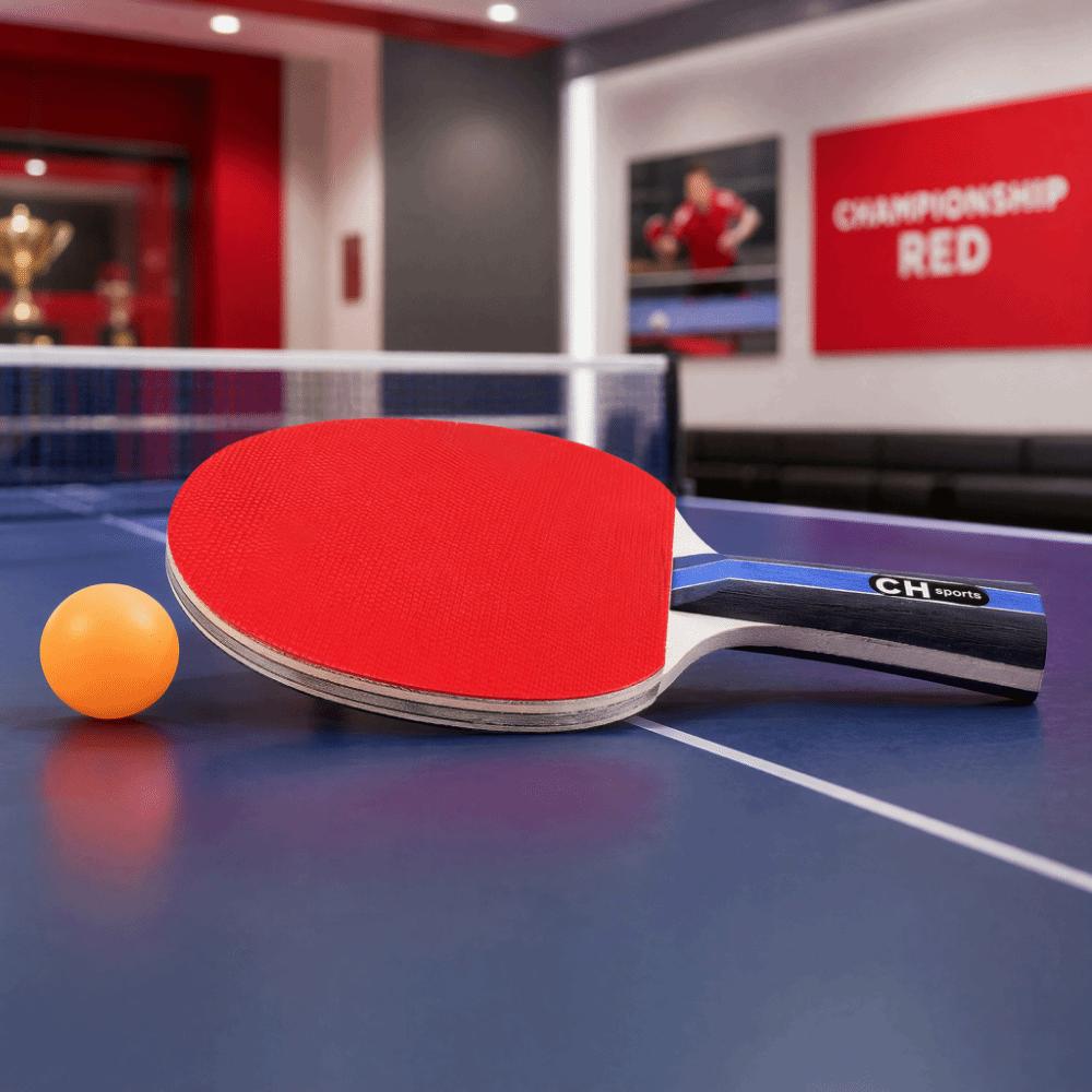 6PCS Black Red Table Tennis Paddle Set Dual Rackets Table Tennis Rackets Indoor Outdoor