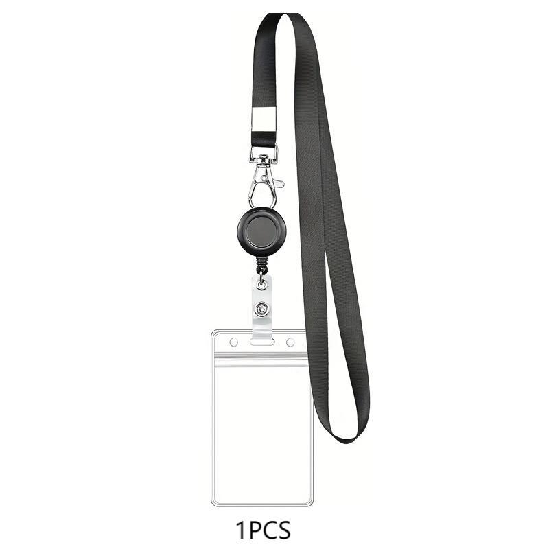 1/2/3Pcs Retractable Badge Reel Waterproof Pvc Card Holder Work Permit Card Holder Chest Tag Access Control Protective Cover