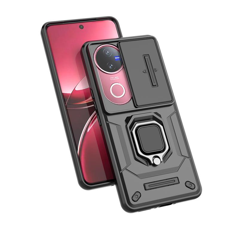 Ring Bracket Phone Case For Vivo V50 5G Case Cover For Vivo V50 5G Global Sliding Window Funda Back Cover For Vivo V50 5G