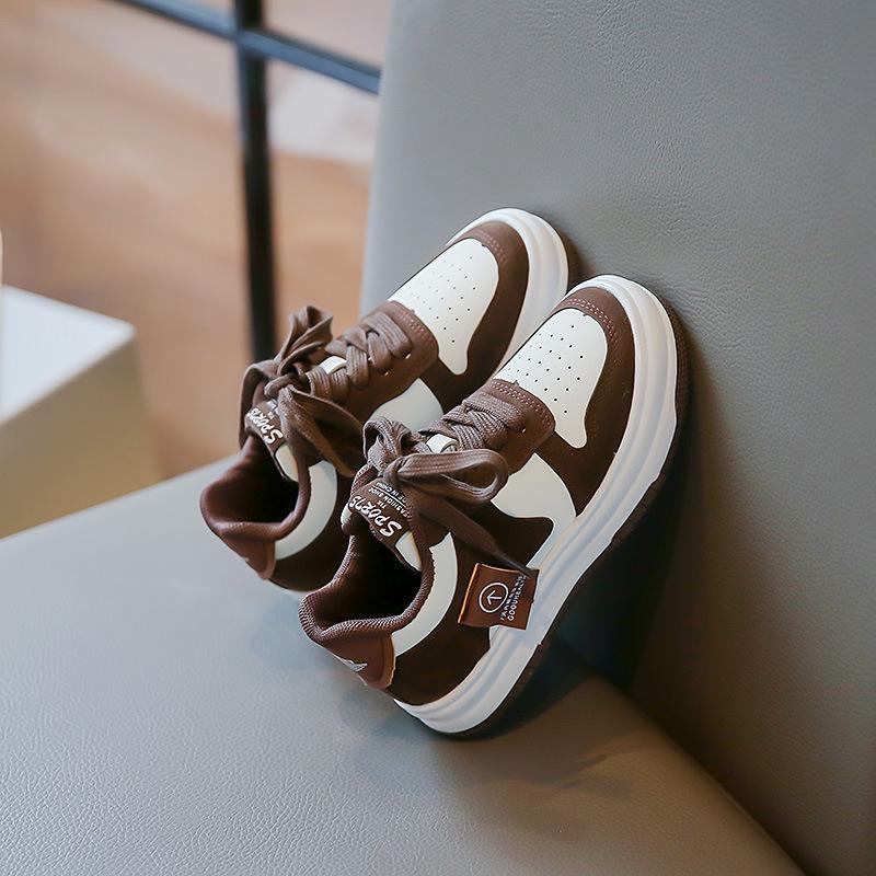 

2025 spring and autumn new girls shoes middle and older children soft baseplate shoes students non-slip casual shoes boys tide sports shoes 37 коричневый