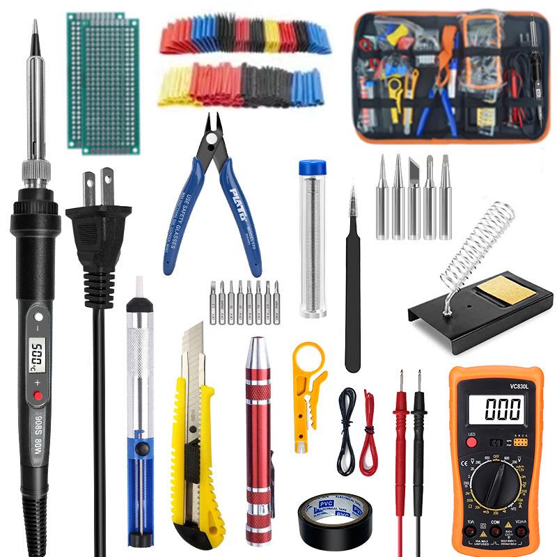 80W Electric Soldering Iron Set with Digital Display and Switch (908S, 908V, 908D) - Household Tool