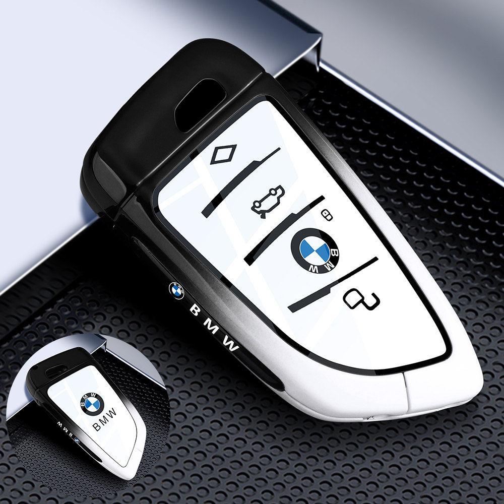 Metal Leather Car Key Case Cover For BMW 218i 220i 740i 760i 5-Series G60 X1 X2 X5 X6 X7 iX1 iX2 iX i5 i7 G05 Holder Shell II9