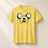 Cotton Tee Jake Face T Shirt Yellow Cartoon Dog Graphic Tee Cute Adventure Style Shirt High Quality Top Summer Children's Adult T-shirt