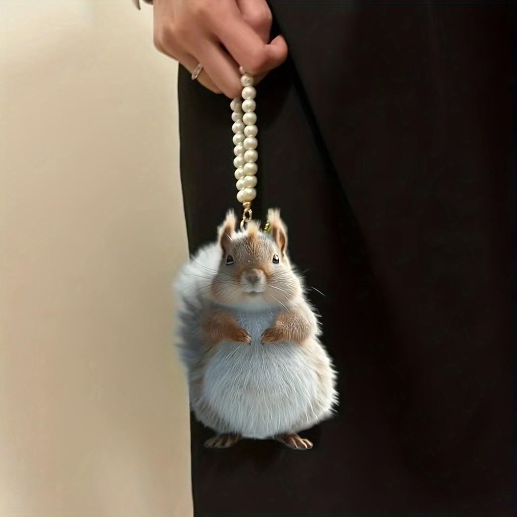 Delightful Acrylic Squirrel Pendant Warm Vintage Decor For Cars Christmas Trees And Gifts Backpack