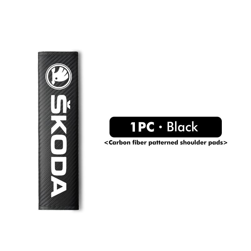 IZNH3 Carbon Fibe Car Seat Belt Pads Shoulder Cover Auto Accessories For Skoda Fabia Kodiaq Kamiq Superb Yeti Octavia Enyaq Rapid