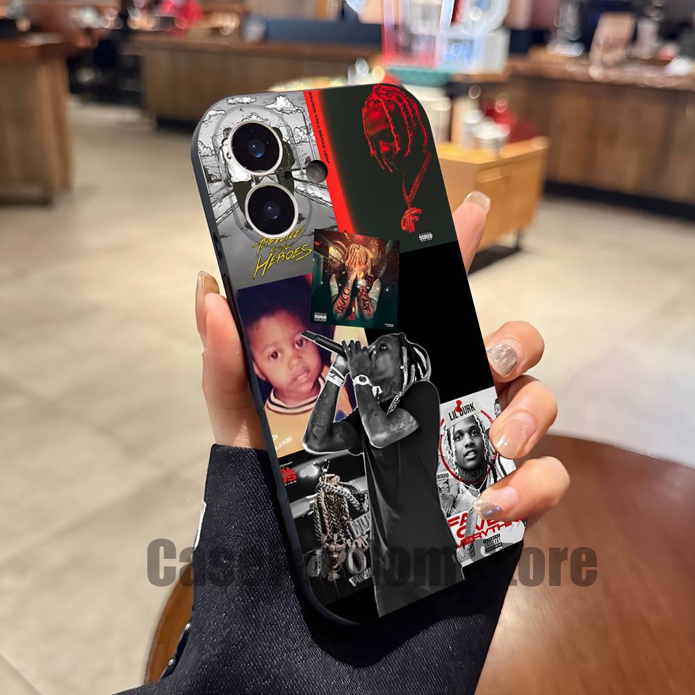 L-Lil Durk Deep Thoughts Wear-resistant Phone Case For iPhone 17,16,15,14,13,12,11,Pro,Max,Plus Black Soft Cover