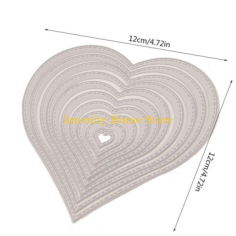 F26C Heart Cutting Dies Stencil DIY Scrapbooking Embossing Album Paper Card Crafts