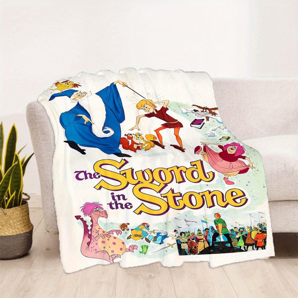 1pc, The Sword in the Stone Blanket Soft Throw for Outdoor, Gift Idea, Outdoor Blankets, Living Room, Travel